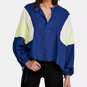 Free People "Bleeding Heart" Pullover Color Block Size L  NWT